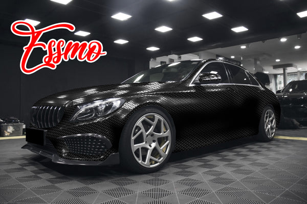 PET Squadron Carbon Fiber Satin Black Vinyl Wrap