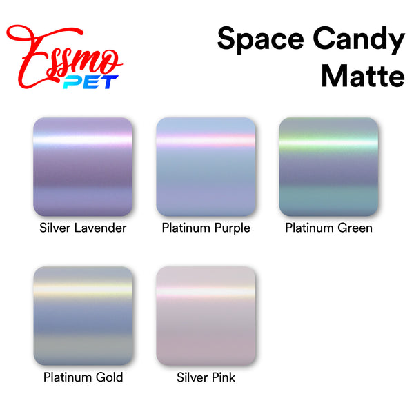 PET Space Candy Matte Platinum Green Vinyl Wrap