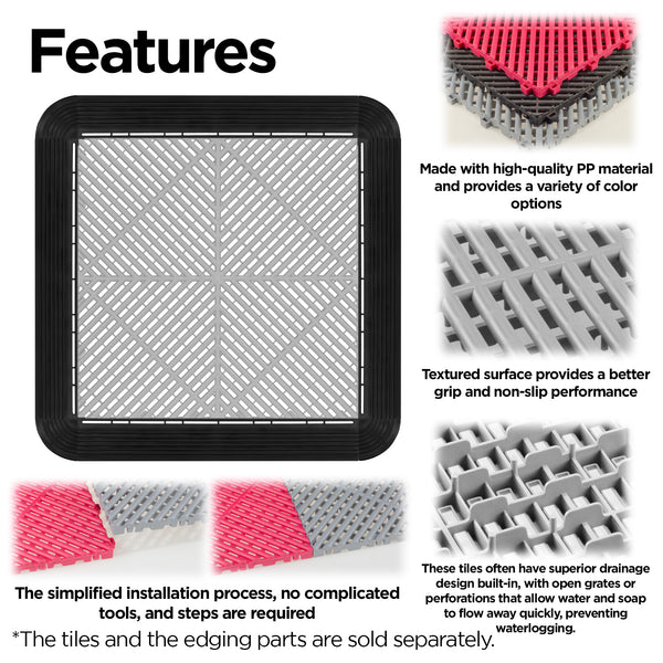 Polypropylene Plastic Tile Pack of 34 Pieces