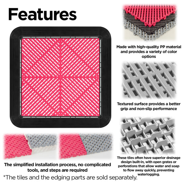 Polypropylene Plastic Tile Pack of 34 Pieces