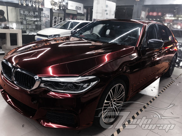 Super Gloss Metallic Rose Black Vinyl Wrap