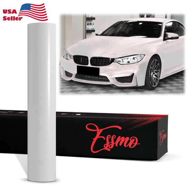 PET Marble Pearl Matte White Red Vinyl Wrap