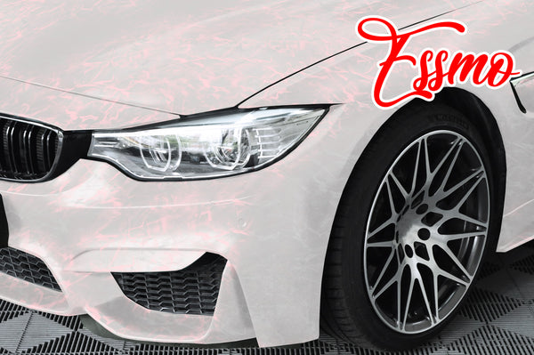 PET Marble Pearl Matte White Red Vinyl Wrap