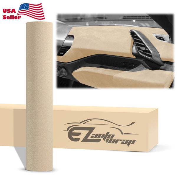 Velvet Stretchable Beige Vinyl Wrap