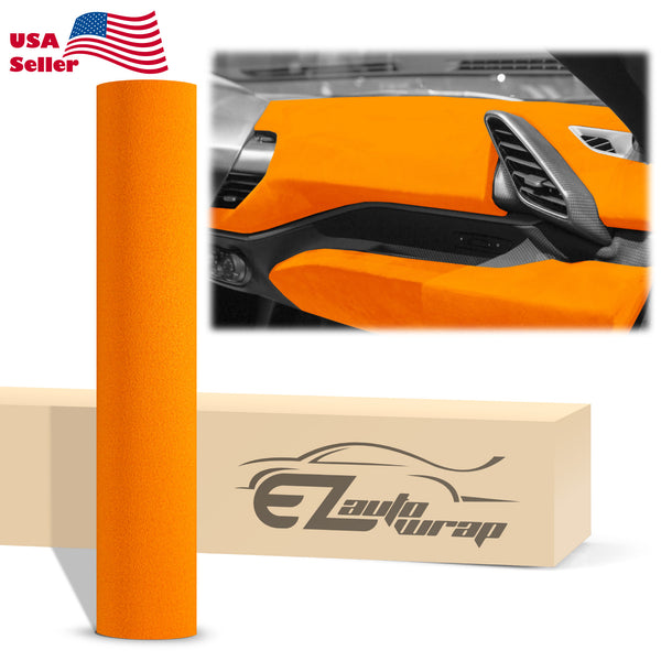 Velvet Stretchable Lava Orange Vinyl Wrap