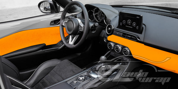 Velvet Stretchable Lava Orange Vinyl Wrap