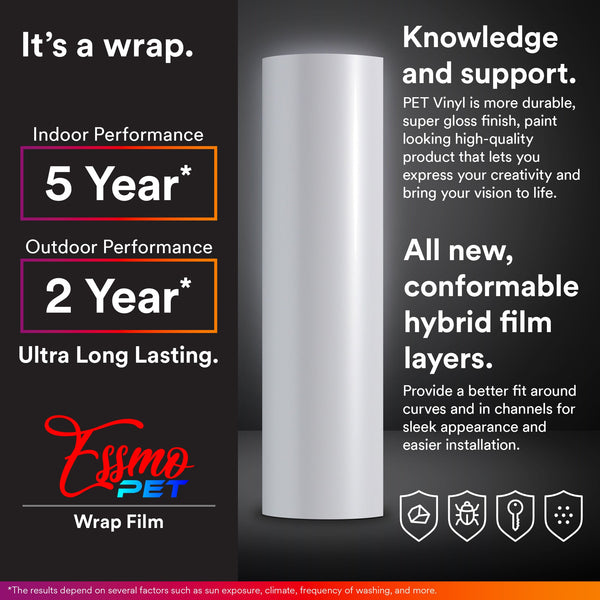 PET Pearl White Gloss White Red Vinyl Wrap