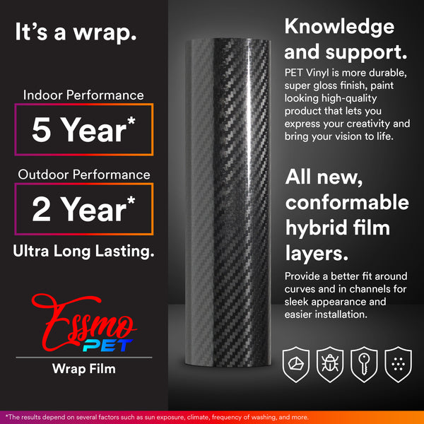 PET 5D Carbon Fiber Black Vinyl Wrap