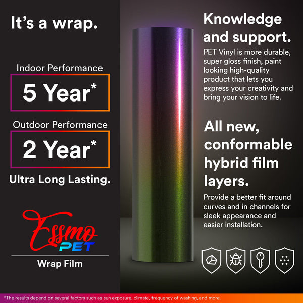 PET Galaxy Dust Gloss White Red Color Shift Vinyl Wrap