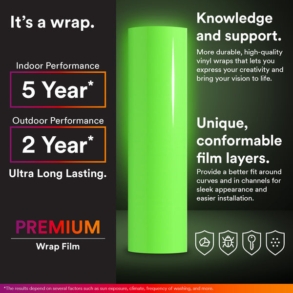 Fluorescent Yellow Gloss Vinyl Wrap