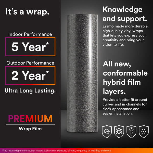 Heavy Metal Diamond Satin Midnight Black Vinyl Wrap