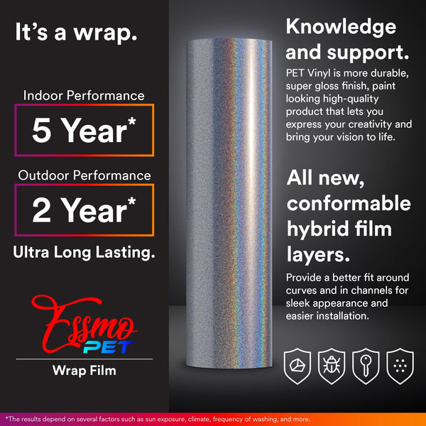 PET Laser Flip Gloss White Vinyl Wrap