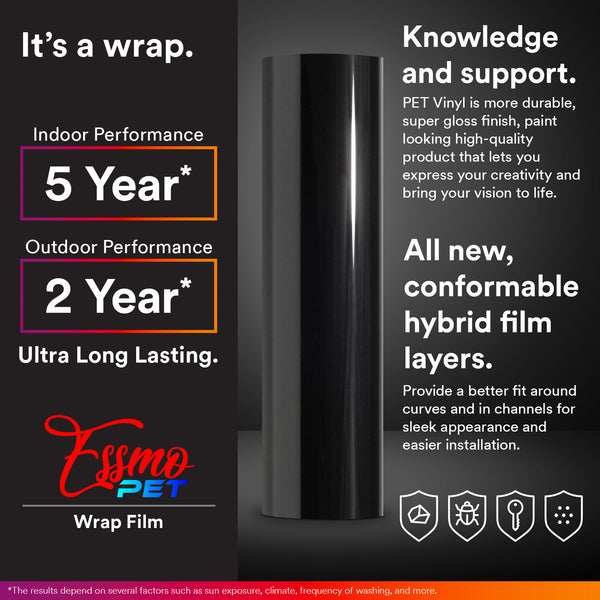 PET Super Gloss Stone Gray Vinyl Wrap