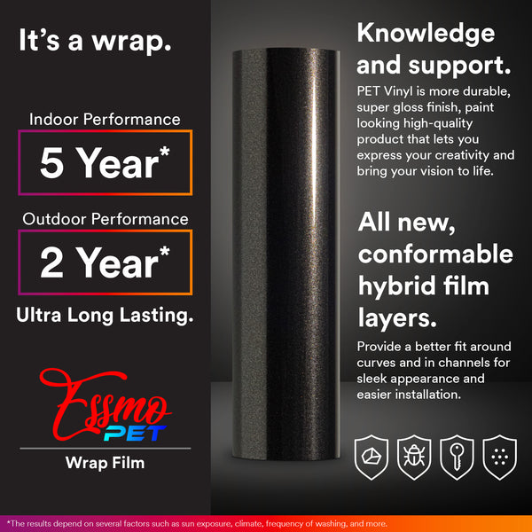 PET Super Gloss Metallic Petal Pink Vinyl Wrap