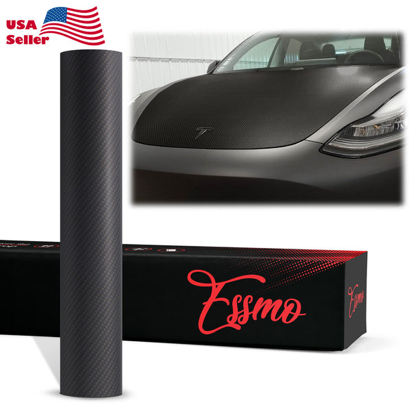 PET 3K Ceramic Carbon Fiber Matte Black Gold Vinyl Wrap