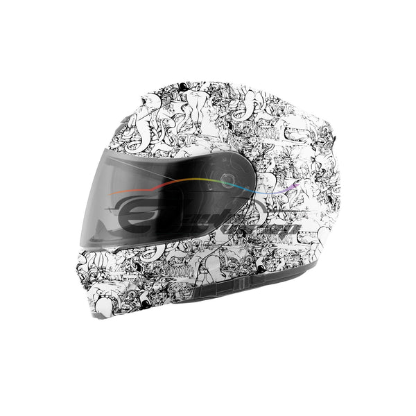 19"x38" Hydrographic Film Black/White Graffiti #11