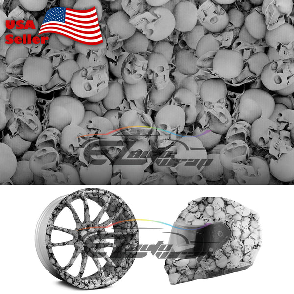 19"x38" Hydrographic Film Skull Skeleton #13