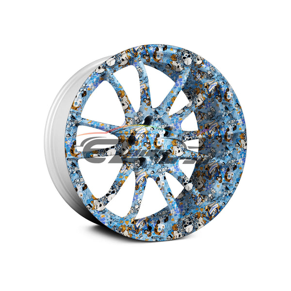 19"x38" Hydrographic Film Marionette Doll Skull #16