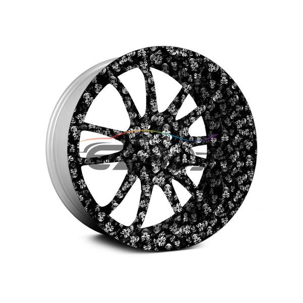 19"x38" Hydrographic Film Black/White Skull #20