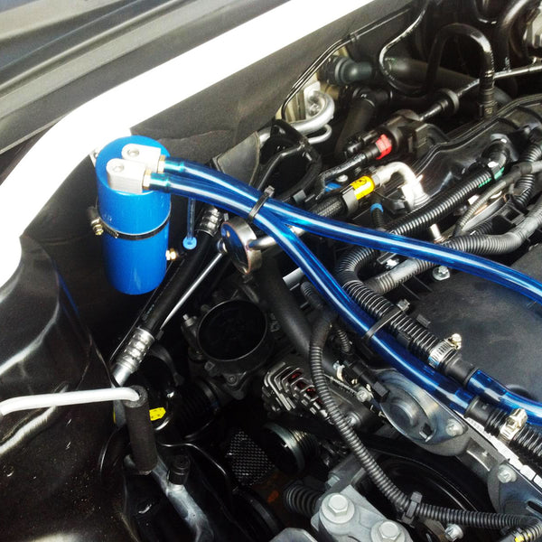 Billet Aluminum High Capacity Engine Oil Catch Tank #01 (Black / Blue / Gold / Purple / Red / Silver)