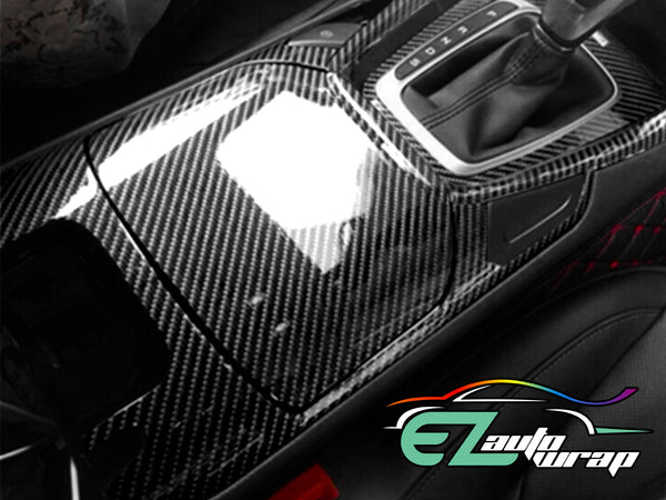 2D High Gloss Black Silver Carbon Fiber Textured Vinyl Wrap
