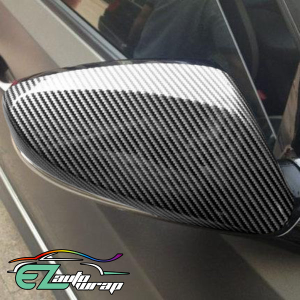 2D High Gloss Black Silver Carbon Fiber Textured Vinyl Wrap