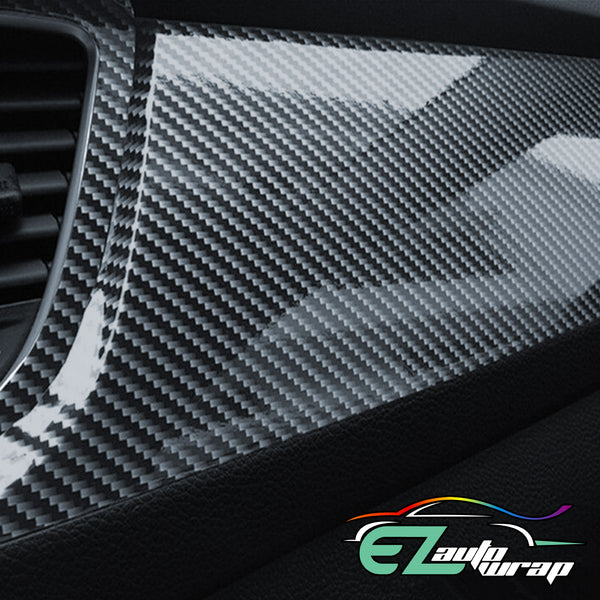 2D Carbon Fiber Textured Black Vinyl Wrap