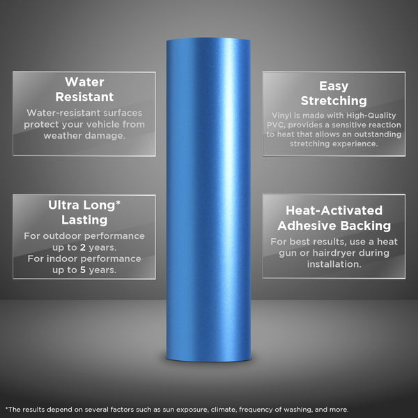 Satin Chrome Light Blue Vinyl