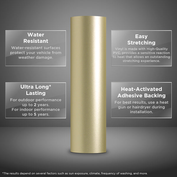 Satin Chrome Champagne Gold Vinyl