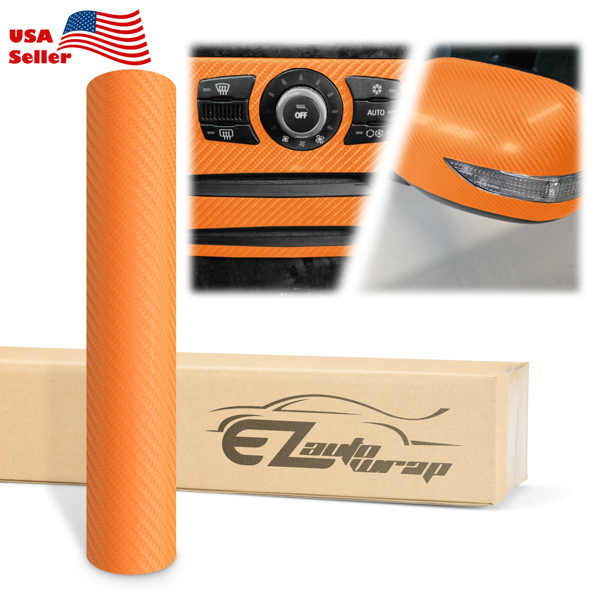 4D Carbon Fiber Textured Orange Semi Gloss VInyl Wrap – EzAuto Wrap