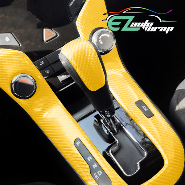 4D Carbon Fiber Textured Yellow Semi Gloss VInyl Wrap