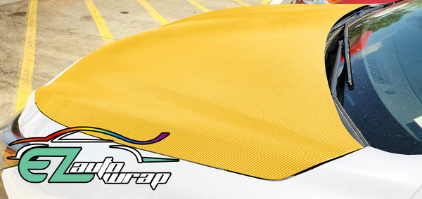 4D Carbon Fiber Textured Yellow Semi Gloss VInyl Wrap