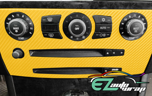 4D Carbon Fiber Textured Yellow Semi Gloss VInyl Wrap
