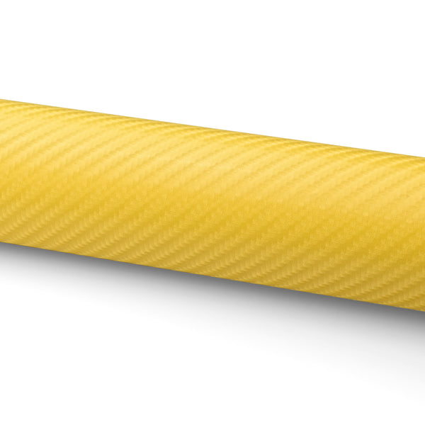 4D Carbon Fiber Textured Yellow Semi Gloss VInyl Wrap