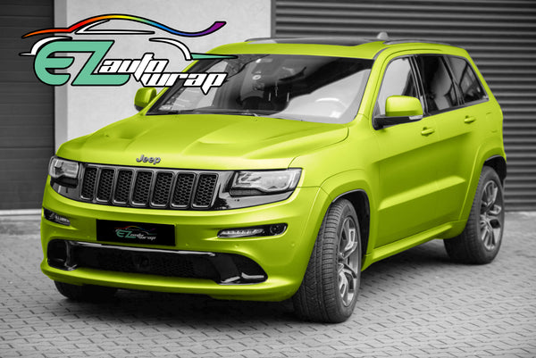 Satin Chrome Lime Green Vinyl