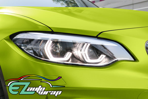 Satin Chrome Lime Green Vinyl