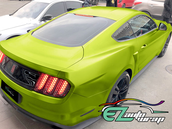 Satin Chrome Lime Green Vinyl