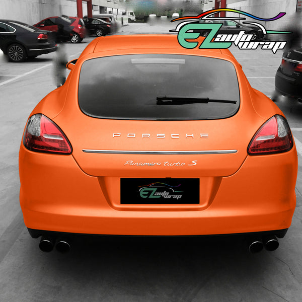 Brushed Aluminum Orange Vinyl Wrap