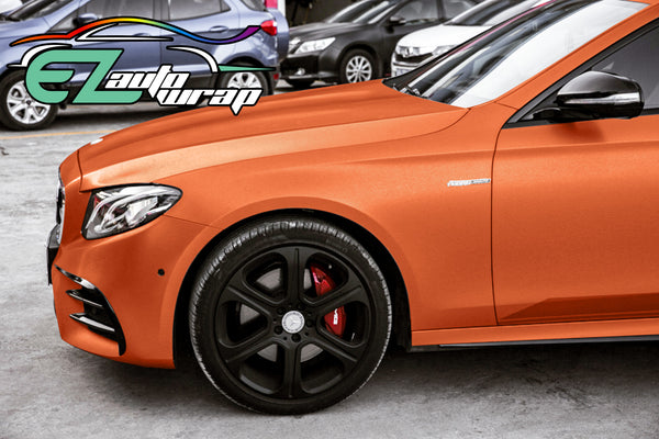 Brushed Aluminum Orange Vinyl Wrap