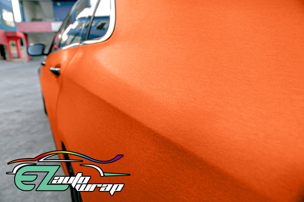 Brushed Aluminum Orange Vinyl Wrap
