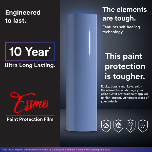 ESSMO™ PPF Paint Protection Film Gloss Porcelain Blue Vinyl Invisible Scratches Shield Wrap DIY