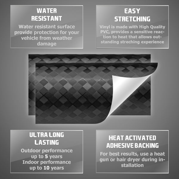 2pcs 5"x10" 4D Pattern Chevy Emblem Bowtie Overlay Vinyl Wrap