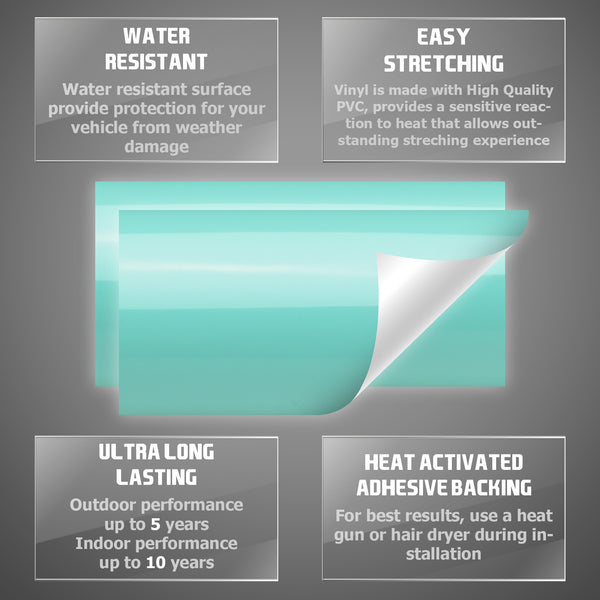 2pcs 5"x10" Gloss Chevy Emblem Bowtie Overlay Vinyl Wrap