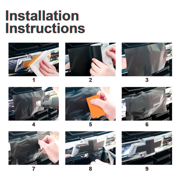 2pcs 5"x10" Chameleon Gloss Color Shift Chevy Emblem Bowtie Overlay Vinyl Wrap