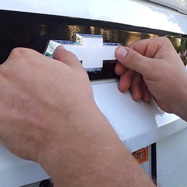 2pcs 5"x10" Chameleon Gloss Color Shift Chevy Emblem Bowtie Overlay Vinyl Wrap