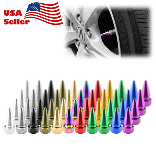 Long Spike Valve Cap TVC17 (Black / Blue / Bronze / Champagne Gold / Gold / Green / Gunmetal Gray / Neo Chrome / Purple / Red / Silver)