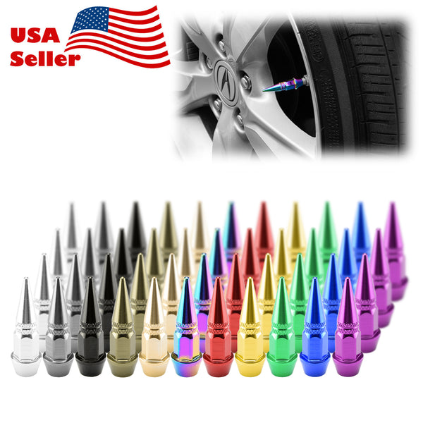 Long Spike Valve Cap TVC20 (Black / Blue / Bronze / Champagne Gold / Gold / Green / Gunmetal Gray / Neo Chrome / Purple / Red / Silver)