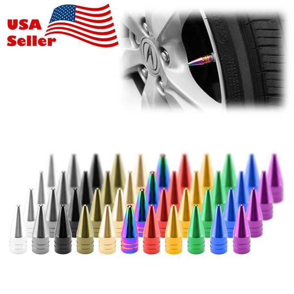 Long Spike Tire Valve Cap TVC29 (Black / Blue / Bronze / Champagne Gold / Gold / Green / Gunmetal Gray / Neo Chrome / Purple / Red / Silver)