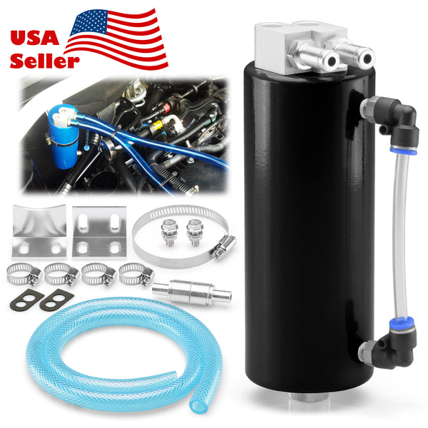Billet Aluminum High Capacity Engine Oil Catch Tank #01 (Black / Blue / Gold / Purple / Red / Silver)
