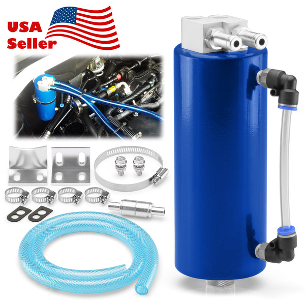 Billet Aluminum High Capacity Engine Oil Catch Tank #01 (Black / Blue / Gold / Purple / Red / Silver)